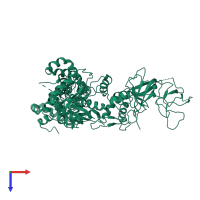 PDB entry 4ye9 coloured by chain, top view.