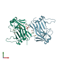 PDB entry 4yep coloured by chain, front view.