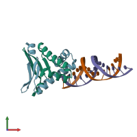 PDB entry 4yex coloured by chain, front view.