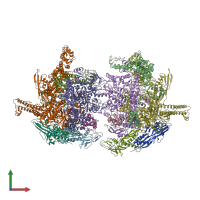 PDB entry 4yfk coloured by chain, front view.