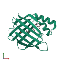 PDB entry 4yfp coloured by chain, front view.