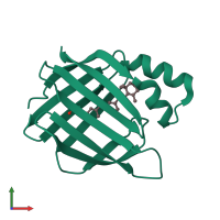 PDB entry 4yfr coloured by chain, front view.
