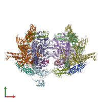 PDB entry 4yfx coloured by chain, front view.