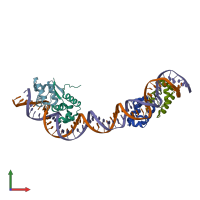 PDB entry 4yg1 coloured by chain, front view.