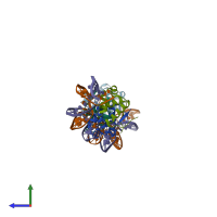 PDB entry 4yg1 coloured by chain, side view.