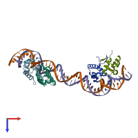 PDB entry 4yg1 coloured by chain, top view.
