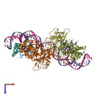 PDB entry 4yg7 coloured by chain, top view.