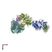 PDB entry 4yga coloured by chain, top view.