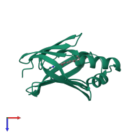 PDB 4ygg coloured by chain and viewed from the top.