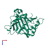 PDB entry 4ygk coloured by chain, top view.