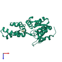 PDB entry 4ygq coloured by chain, top view.