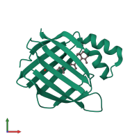 PDB entry 4yh0 coloured by chain, front view.