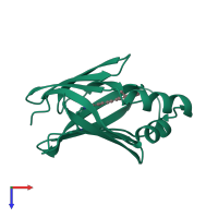 PDB entry 4yh0 coloured by chain, top view.