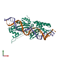 PDB entry 4yhx coloured by chain, front view.