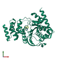 PDB entry 4yi7 coloured by chain, front view.