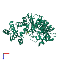 PDB entry 4yi7 coloured by chain, top view.
