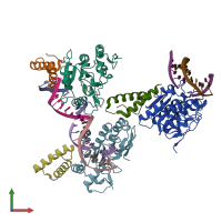 PDB entry 4yig coloured by chain, front view.