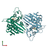 PDB entry 4yin coloured by chain, front view.