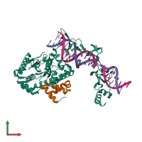 PDB entry 4yir coloured by chain, front view.