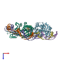 PDB entry 4yis coloured by chain, top view.