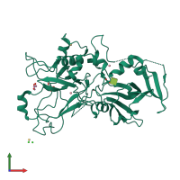 PDB entry 4yiv coloured by chain, front view.