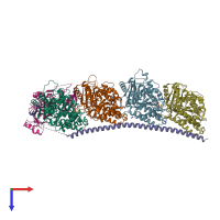 PDB entry 4yj2 coloured by chain, top view.