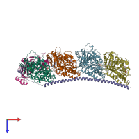 PDB entry 4yj3 coloured by chain, top view.