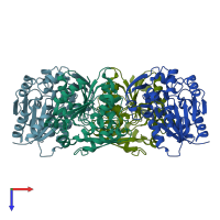 PDB entry 4yk7 coloured by chain, top view.