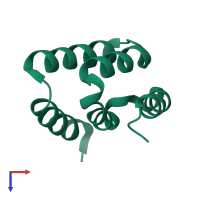 PDB entry 4ykd coloured by chain, top view.