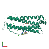 PDB entry 4ykh coloured by chain, front view.