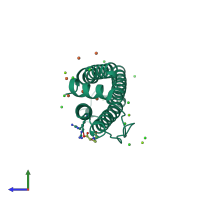 PDB entry 4ykh coloured by chain, side view.