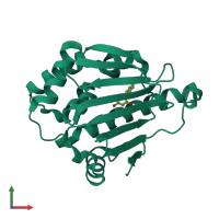 PDB entry 4ykz coloured by chain, front view.