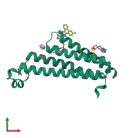 PDB entry 4yl0 coloured by chain, front view.