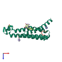 PDB entry 4yl0 coloured by chain, top view.