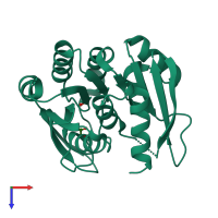 PDB entry 4yl5 coloured by chain, top view.