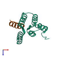 PDB entry 4yl6 coloured by chain, top view.