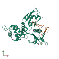 PDB entry 4yl8 coloured by chain, front view.