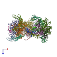 PDB entry 4ylp coloured by chain, top view.