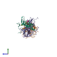 PDB entry 4ylq coloured by chain, side view.