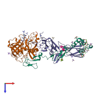 PDB entry 4ylq coloured by chain, top view.