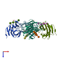 PDB entry 4ylz coloured by chain, top view.