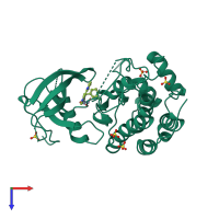 PDB entry 4yne coloured by chain, top view.