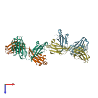 PDB entry 4yny coloured by chain, top view.