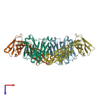 PDB entry 4yo0 coloured by chain, top view.