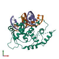 PDB entry 4yo2 coloured by chain, front view.