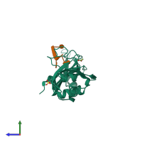 PDB entry 4yoe coloured by chain, side view.