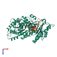 PDB entry 4yp3 coloured by chain, top view.