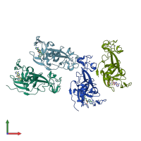 PDB entry 4ypa coloured by chain, front view.