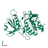 PDB entry 4ypd coloured by chain, front view.