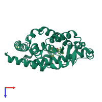 PDB entry 4ypq coloured by chain, top view.